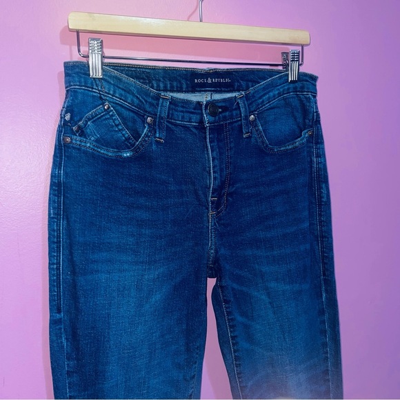 Rock & Republic Jeans Women’s Size 12 US Blue Denim Studded Kasandra Bootcut - Picture 5 of 14